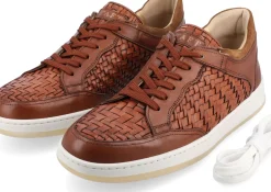 Sale TAFT Rapido Low In Brown Woven - Brown Mens Sneakers |