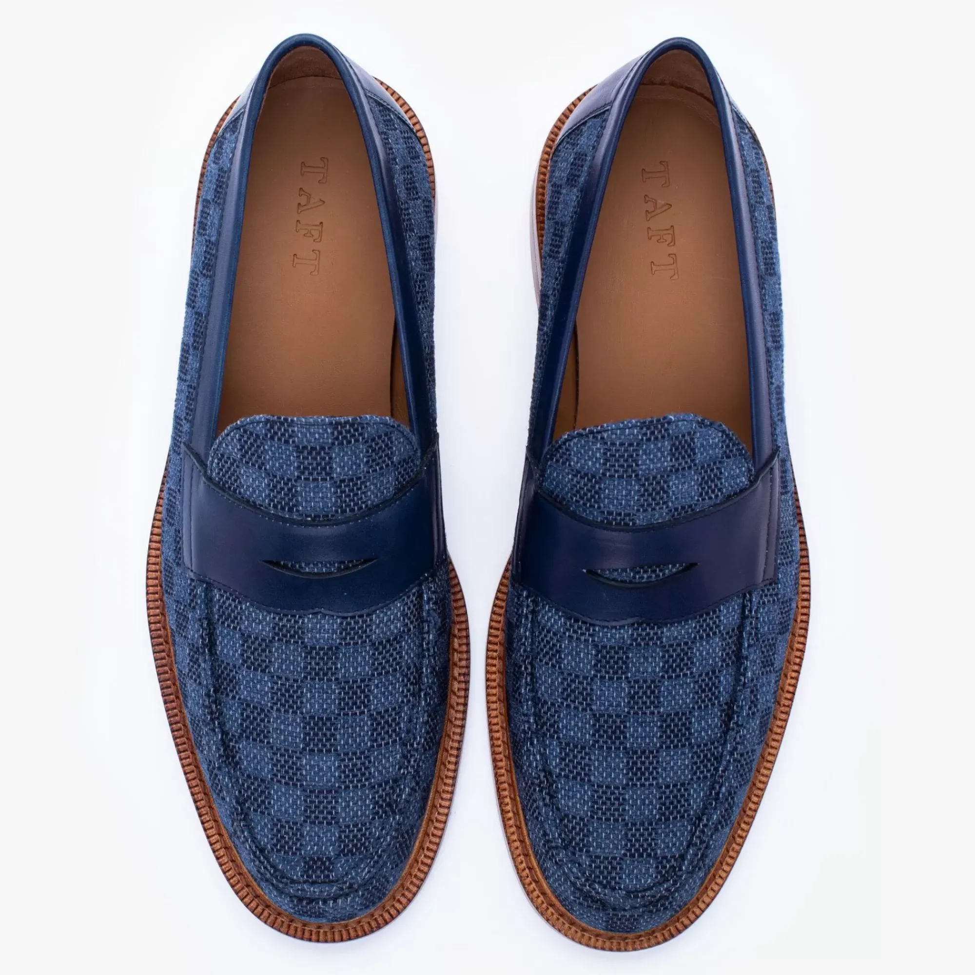 Discount TAFT The Fitz Loafer In Blue Check - Blue Loafers |