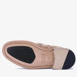 New TAFT The Fitz Loafer In Champagne - Velvet Loafers |