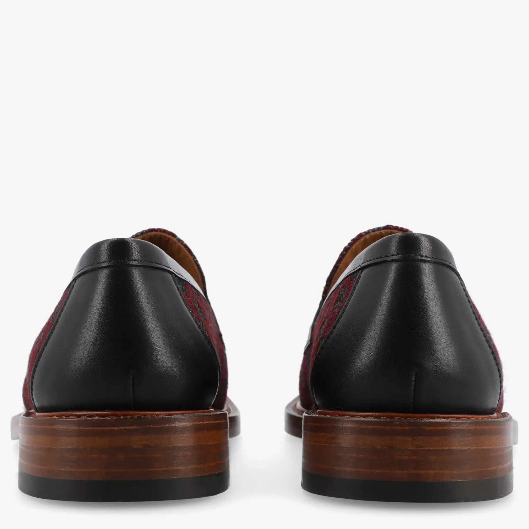 Outlet TAFT The Fitz Maroon Mens Loafers - Maroon Check |
