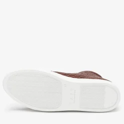 Clearance TAFT The Hightop Sneaker In Woven Brown Leather |