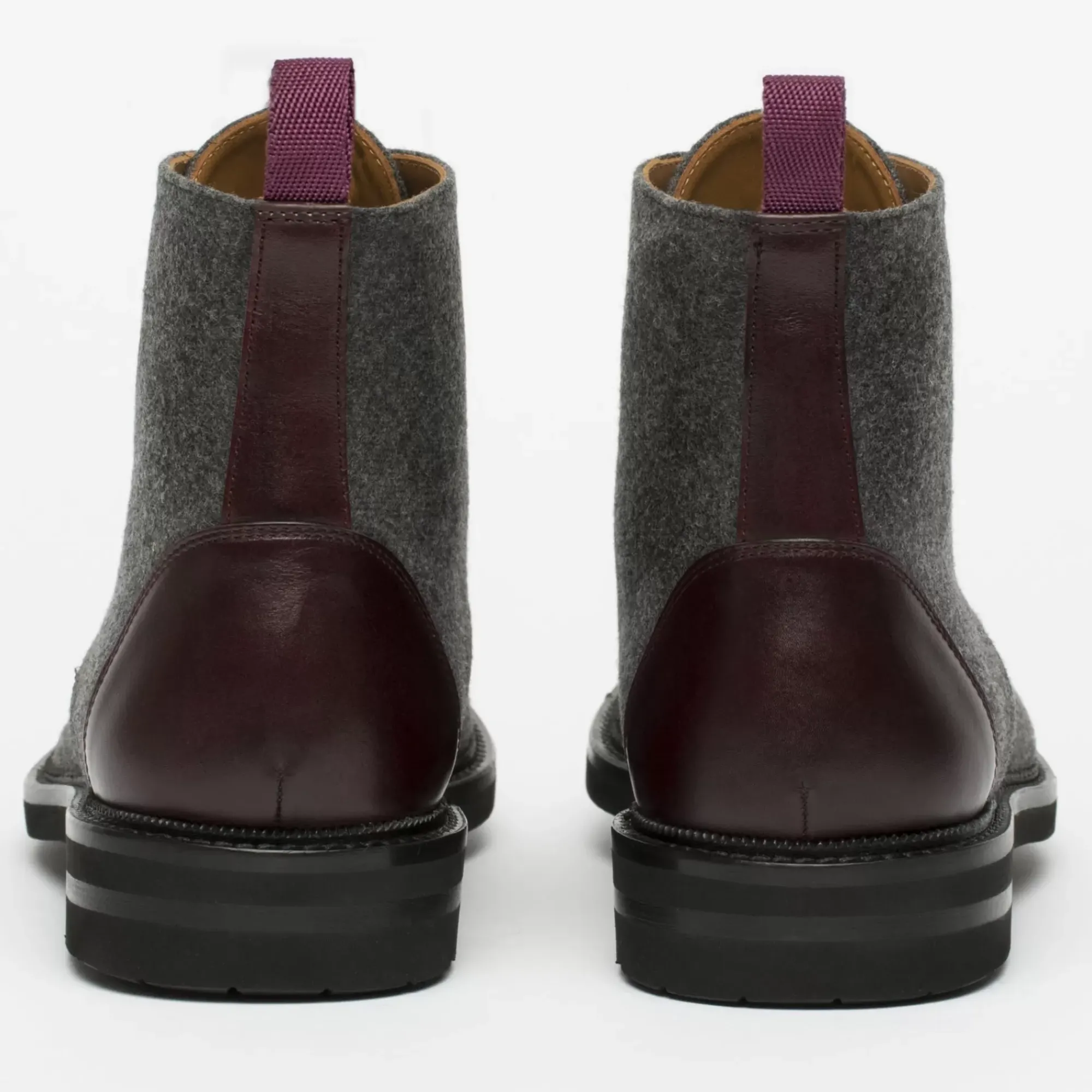 Clearance TAFT The Jack Boot - Grey / Oxblood Leather |