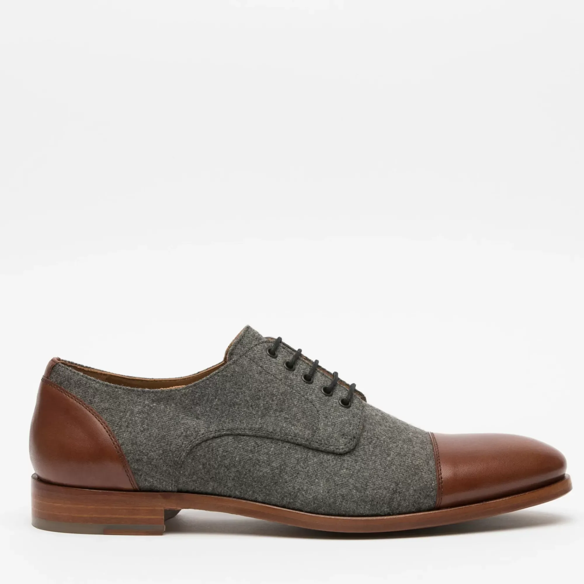 Clearance TAFT The Jack Shoe - Grey/Brown Leather Shoes |
