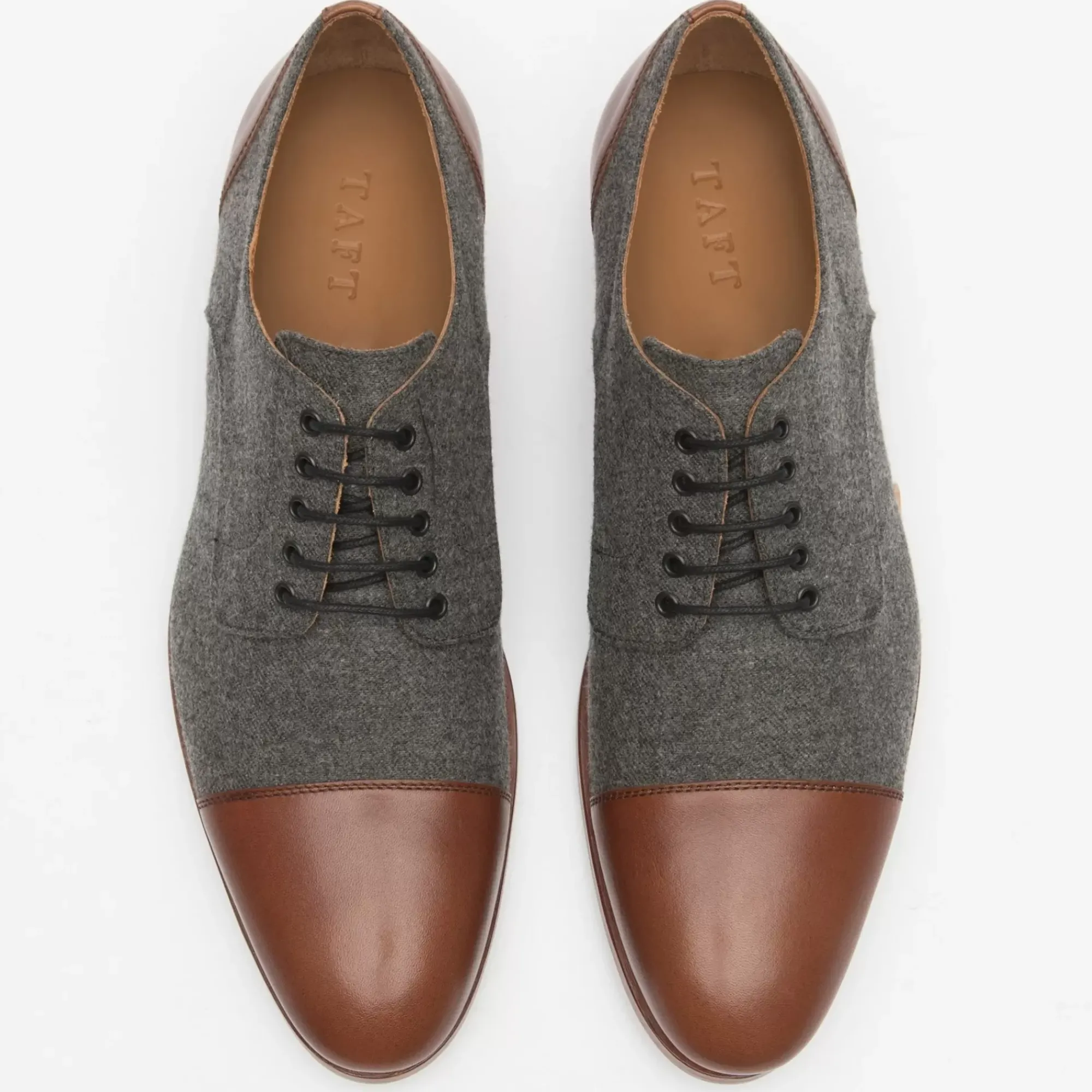 Clearance TAFT The Jack Shoe - Grey/Brown Leather Shoes |