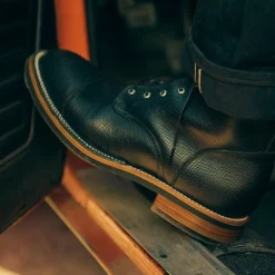 Clearance TAFT The Legacy Boot In Black Hatch - Reindeer Leather |