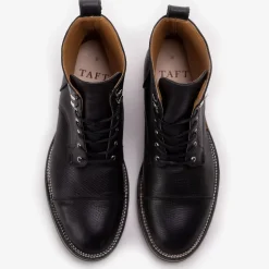 Clearance TAFT The Legacy Boot In Black Hatch - Reindeer Leather |