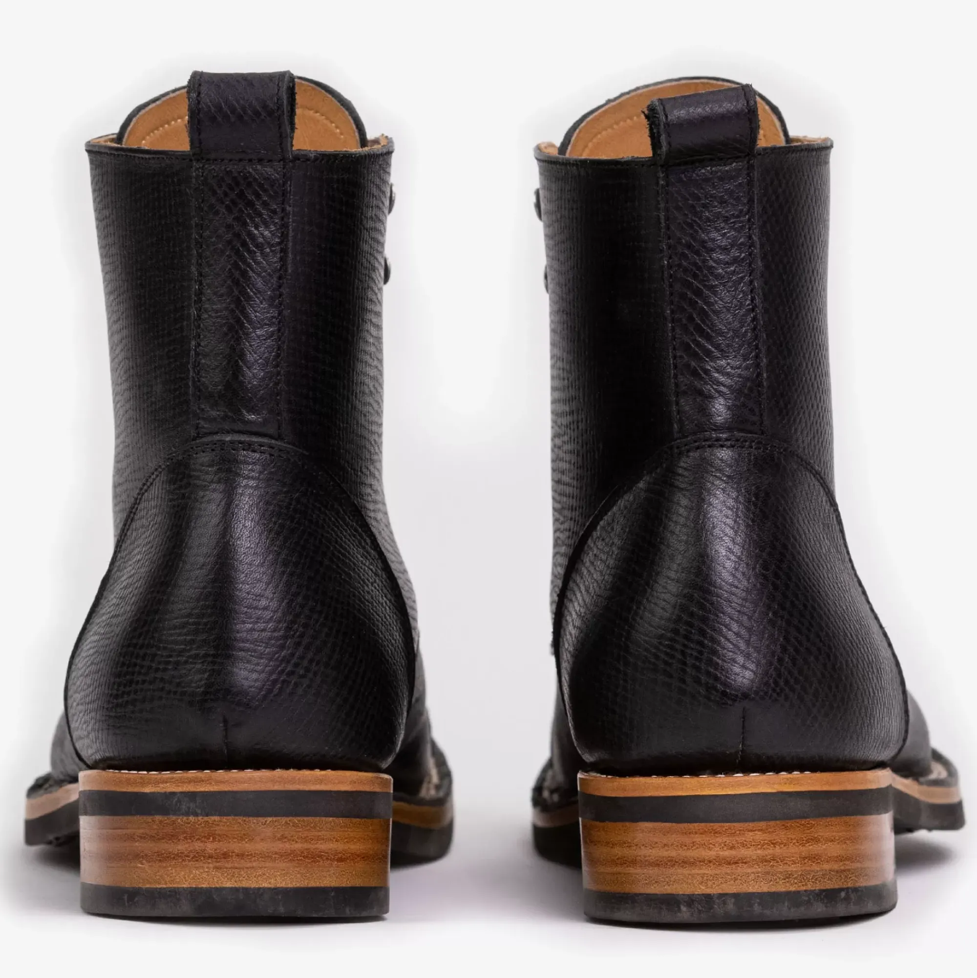 Clearance TAFT The Legacy Boot In Black Hatch - Reindeer Leather |