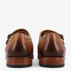 TAFT The Lucca Monk Strap Shoe In Brown Woven |