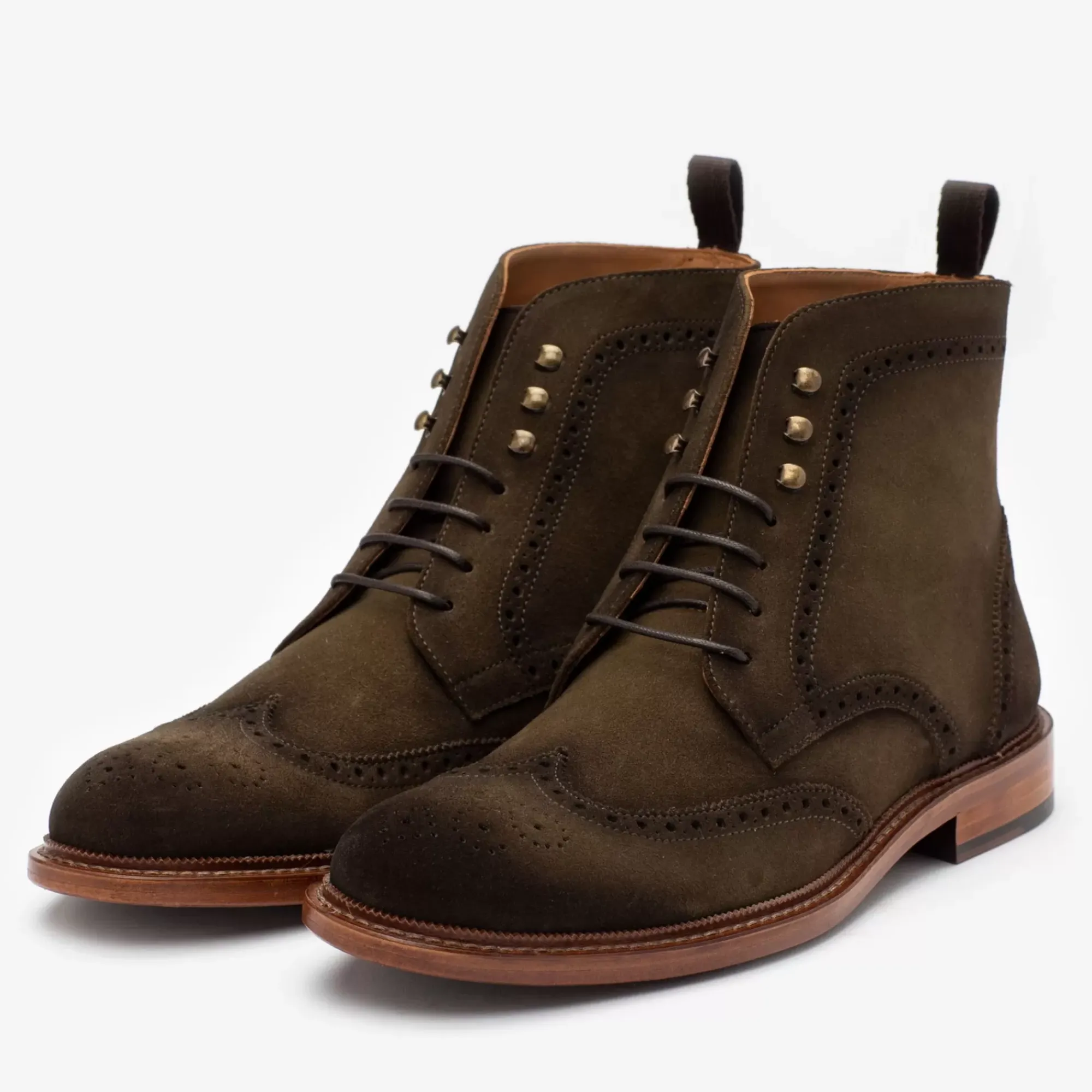Clearance TAFT The Mack Boot In Olive - Suede Combat Boots |