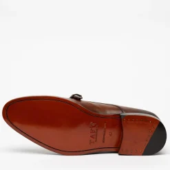 Outlet TAFT The Prince Shoe In Coffee - Double Monk Strap Shoes |