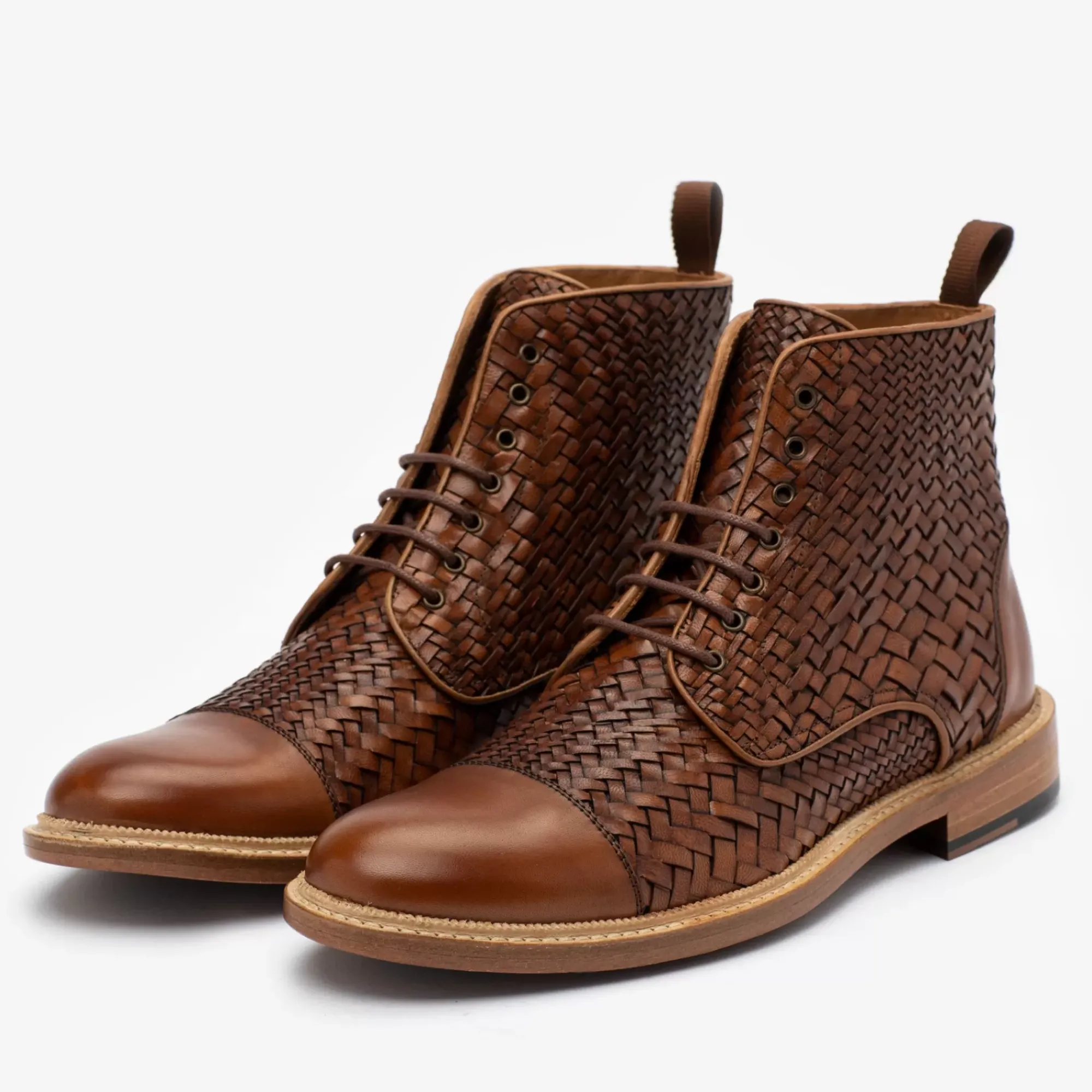 Hot TAFT The Rome Boot In Woven - Leather Boots |