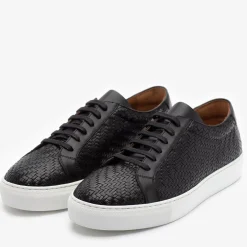 Sale TAFT The Sneaker In Black Woven Leather |