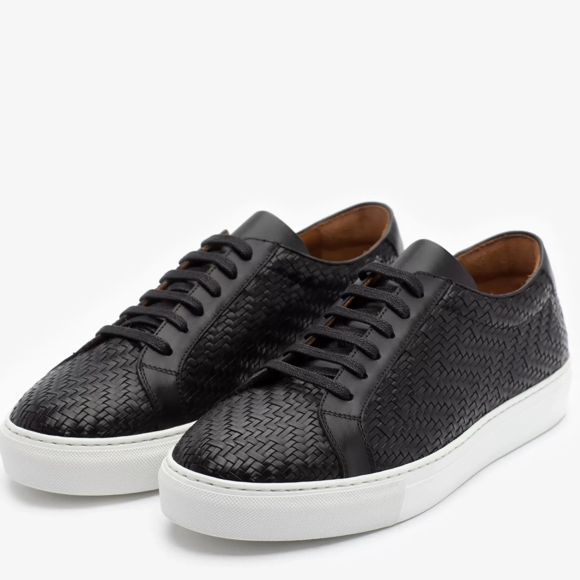 Sale TAFT The Sneaker In Black Woven Leather |