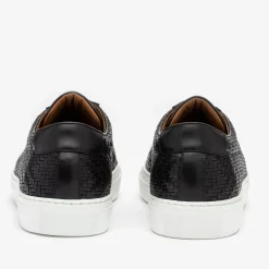 Sale TAFT The Sneaker In Black Woven Leather |
