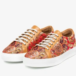 Hot TAFT The Sneaker In Red Paisley - Unique Sneakers |