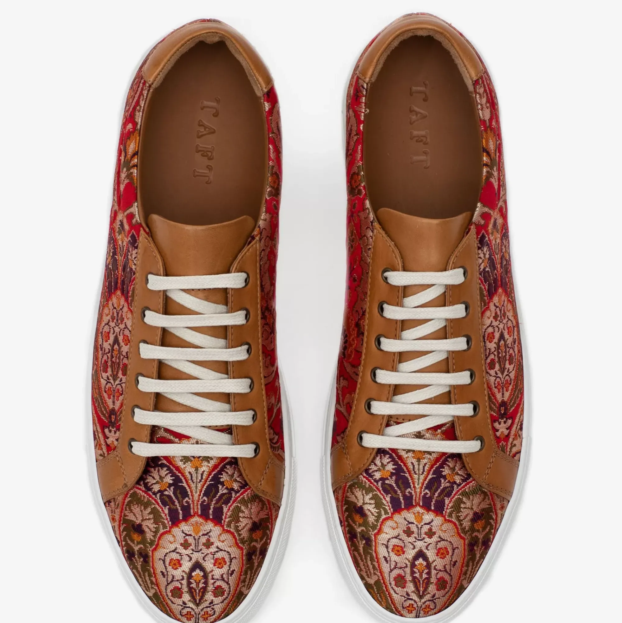 Hot TAFT The Sneaker In Red Paisley - Unique Sneakers |