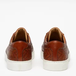 Discount TAFT The Sneaker In Woven Brown Leather |