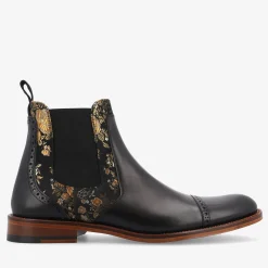 Clearance TAFT Valencia Black Leather Mens Chelsea Boots - Eden Noir |